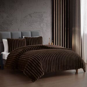 Hallmart Collectibles -  3pc Queen Comforter Set Brow Brown